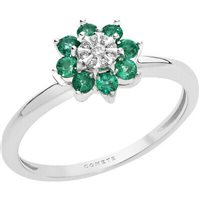 Anello Comete Donna in Oro bianco Smeraldo ANB2379-13 - ANB2379-13